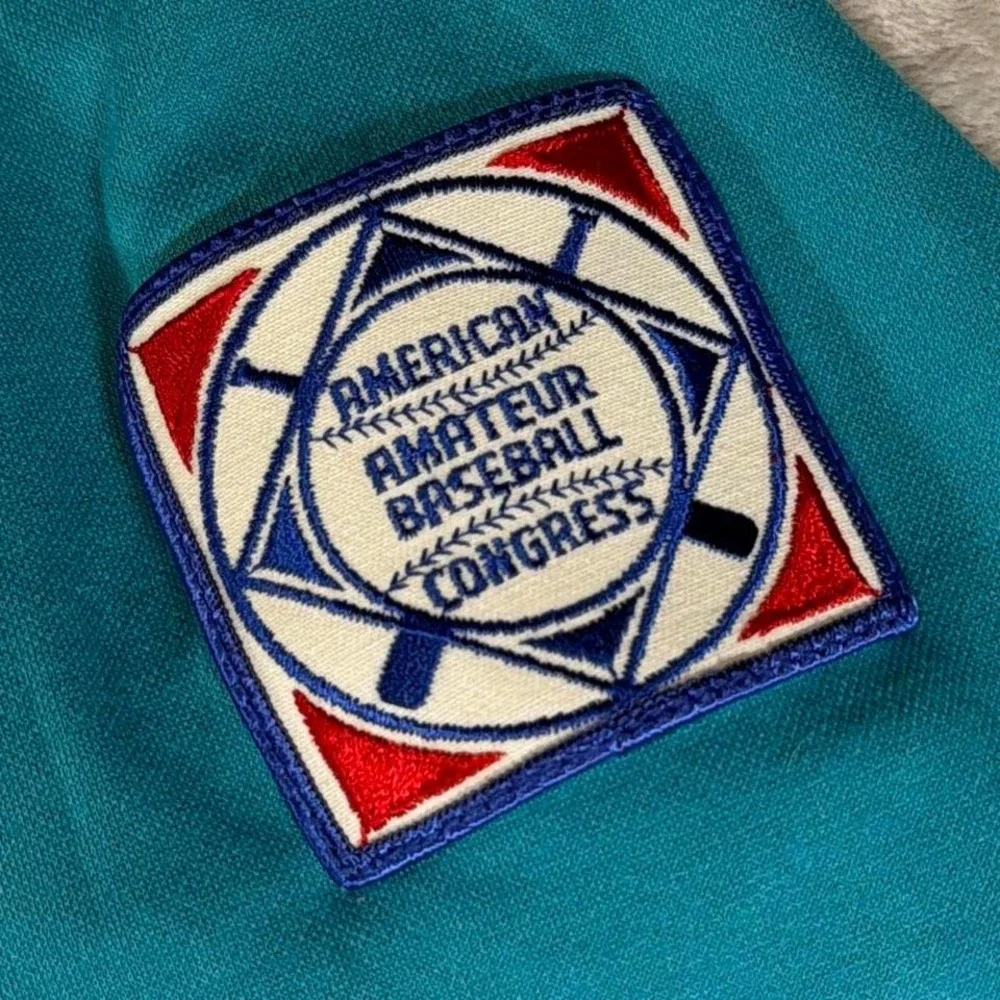 80s Vintage Diamond Teal Baseball Jersey American Classic Patch | USA Made | M‎